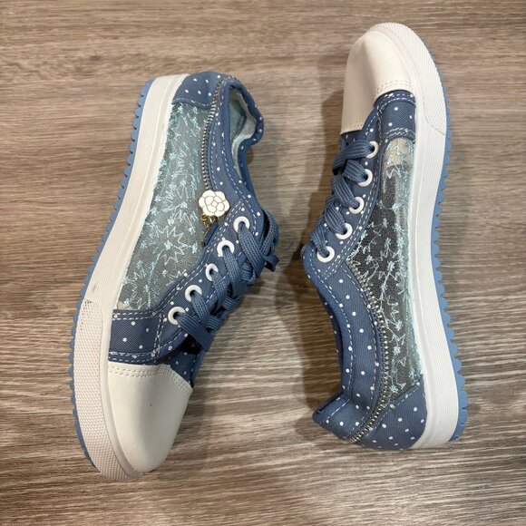 AMAZON Women's Hollow Denim Mesh Lightweight Walking Low Top Sneakers sz 8 - Picture 4 of 8